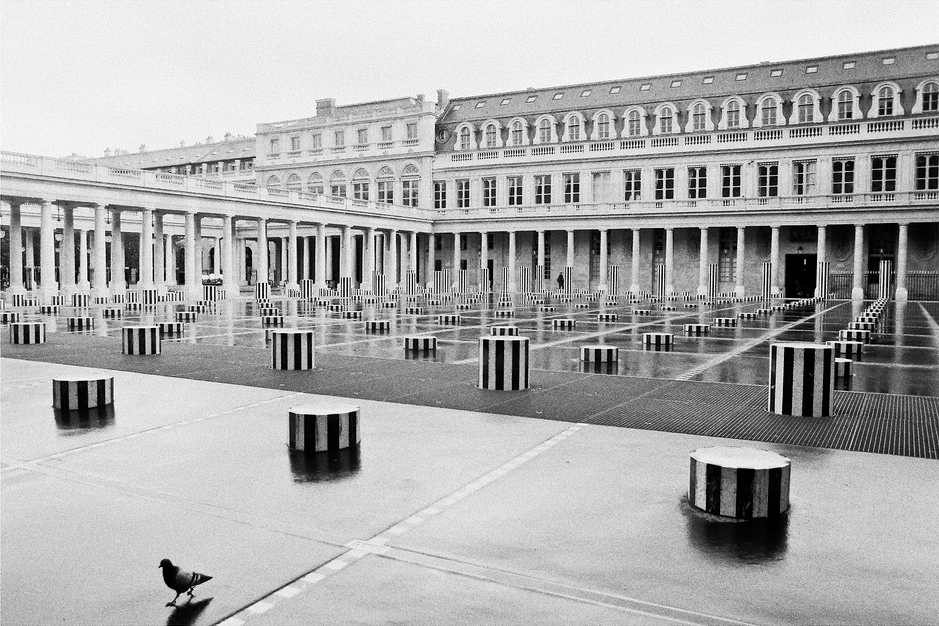 La cour d'honneur du Palais-Royal après la pluie